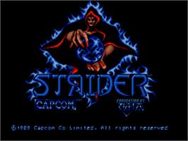 Title screen of Strider on the Atari ST.