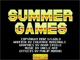 Title screen of Summer Games on the Atari ST.