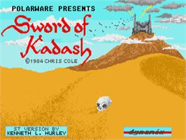 Title screen of Sword Of Kadash on the Atari ST.