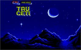 Title screen of Tau Ceti on the Atari ST.