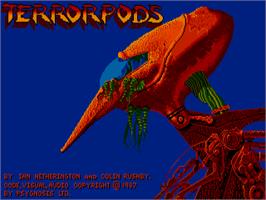 Title screen of Terrorpods on the Atari ST.