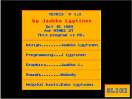 Title screen of Tetris (Mirrorsoft) on the Atari ST.