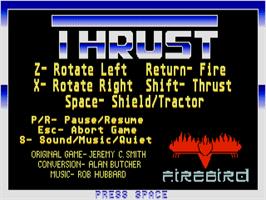 Title screen of Thrust on the Atari ST.