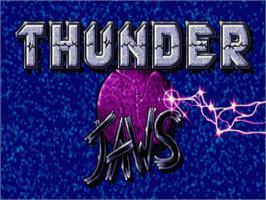 Title screen of Thunder Jaws on the Atari ST.
