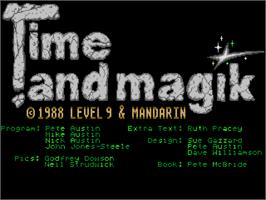 Title screen of Time And Magik - The Trilogy on the Atari ST.