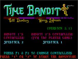 Title screen of Time Bandit on the Atari ST.