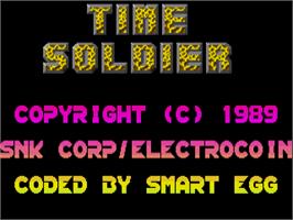Title screen of Time Soldier on the Atari ST.
