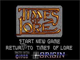 Title screen of Times Of Lore on the Atari ST.