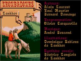 Title screen of Troubadours on the Atari ST.