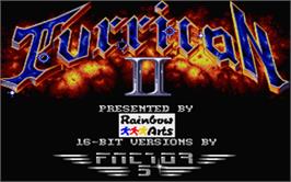Title screen of Turrican II: The Final Fight on the Atari ST.