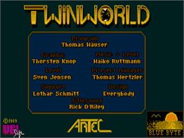 Title screen of TwinWorld on the Atari ST.