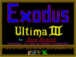 Title screen of Ultima 3 - Exodus on the Atari ST.