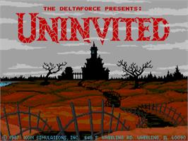 Title screen of Uninvited on the Atari ST.