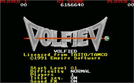 Title screen of Volfied on the Atari ST.