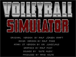 Title screen of Volleyball Simulator on the Atari ST.