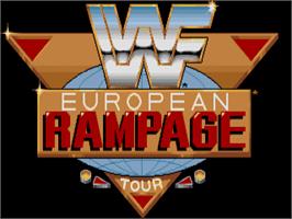 Title screen of WWF European Rampage Tour on the Atari ST.