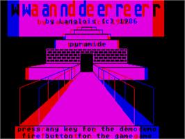 Title screen of Wanderer 3D on the Atari ST.