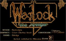 Title screen of Warlock: The Avenger on the Atari ST.