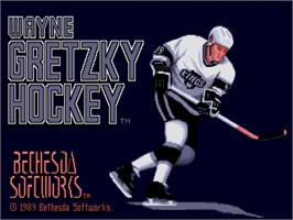 Title screen of Wayne Gretzky Hockey on the Atari ST.
