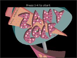 Title screen of Will Harvey's Zany Golf on the Atari ST.