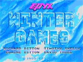 Title screen of Winter Games on the Atari ST.