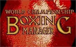 Title screen of World Championship Boxing Manager on the Atari ST.