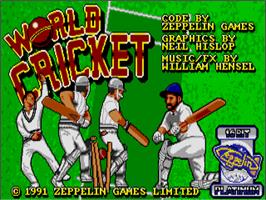 Title screen of World Cricket on the Atari ST.