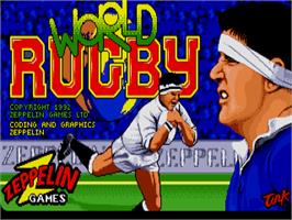 Title screen of World Rugby on the Atari ST.