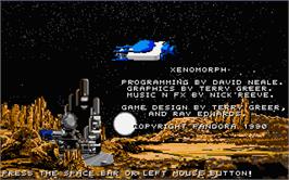 Title screen of Xenomorph on the Atari ST.