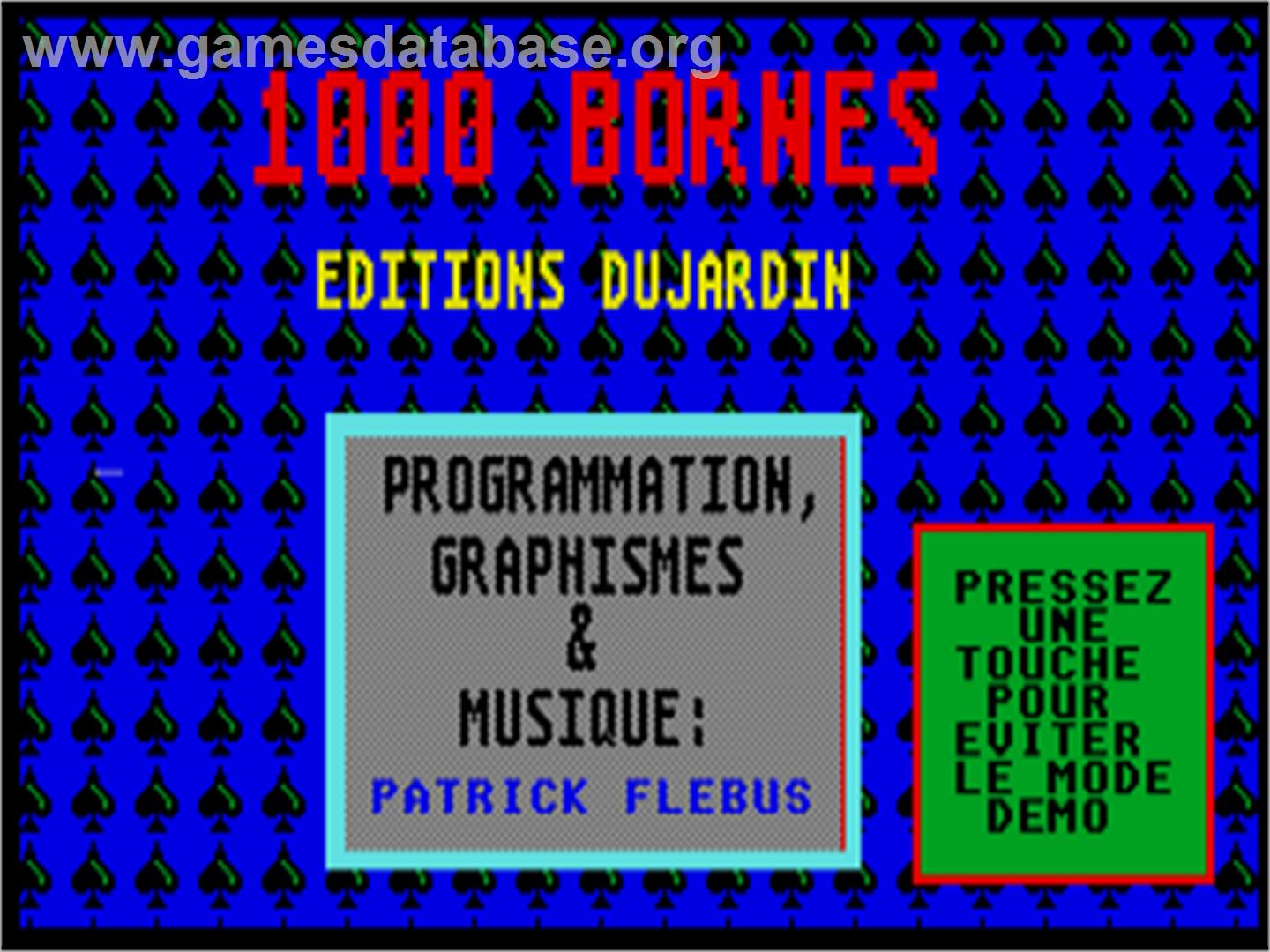 1000 Bornes - Atari ST - Artwork - Title Screen