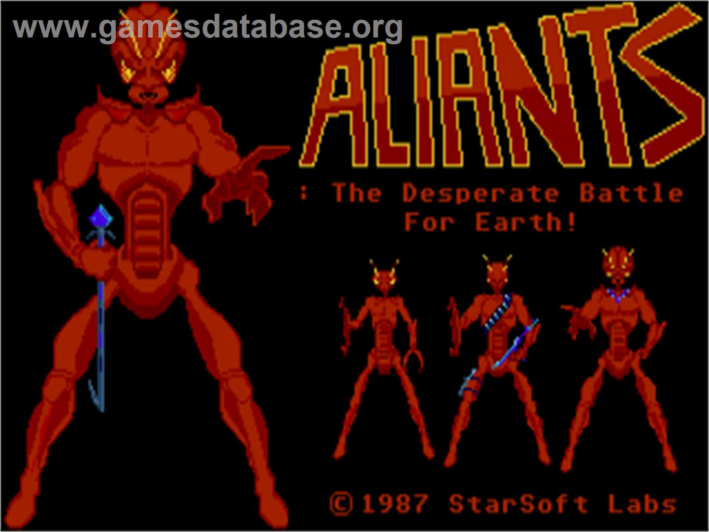 Aliants - The Desperate Battle For Earth - Atari ST - Artwork - Title Screen