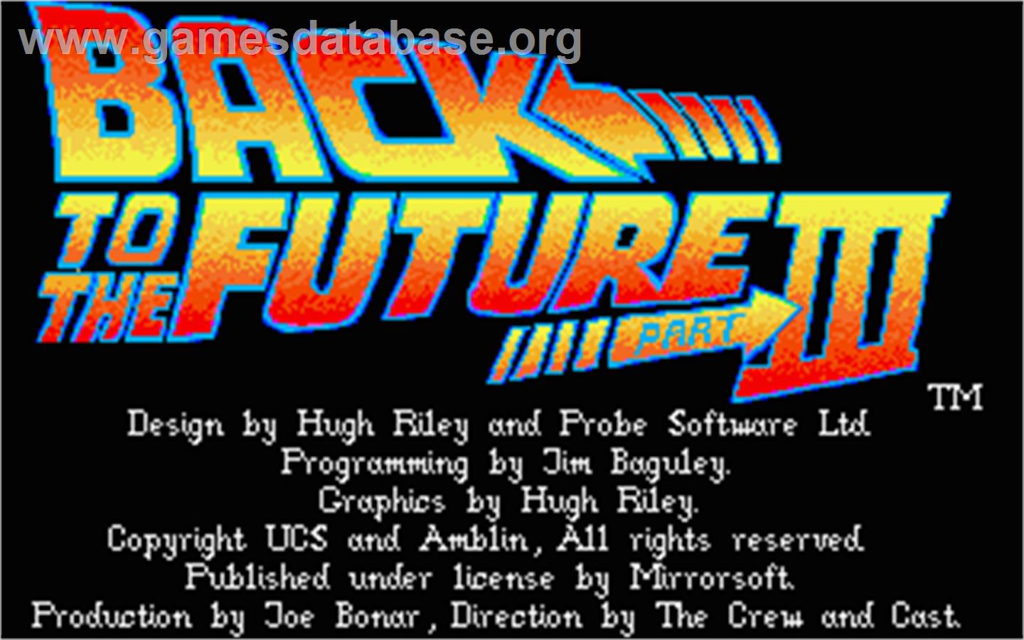 Back to the Future 3 - Atari ST - Artwork - Title Screen