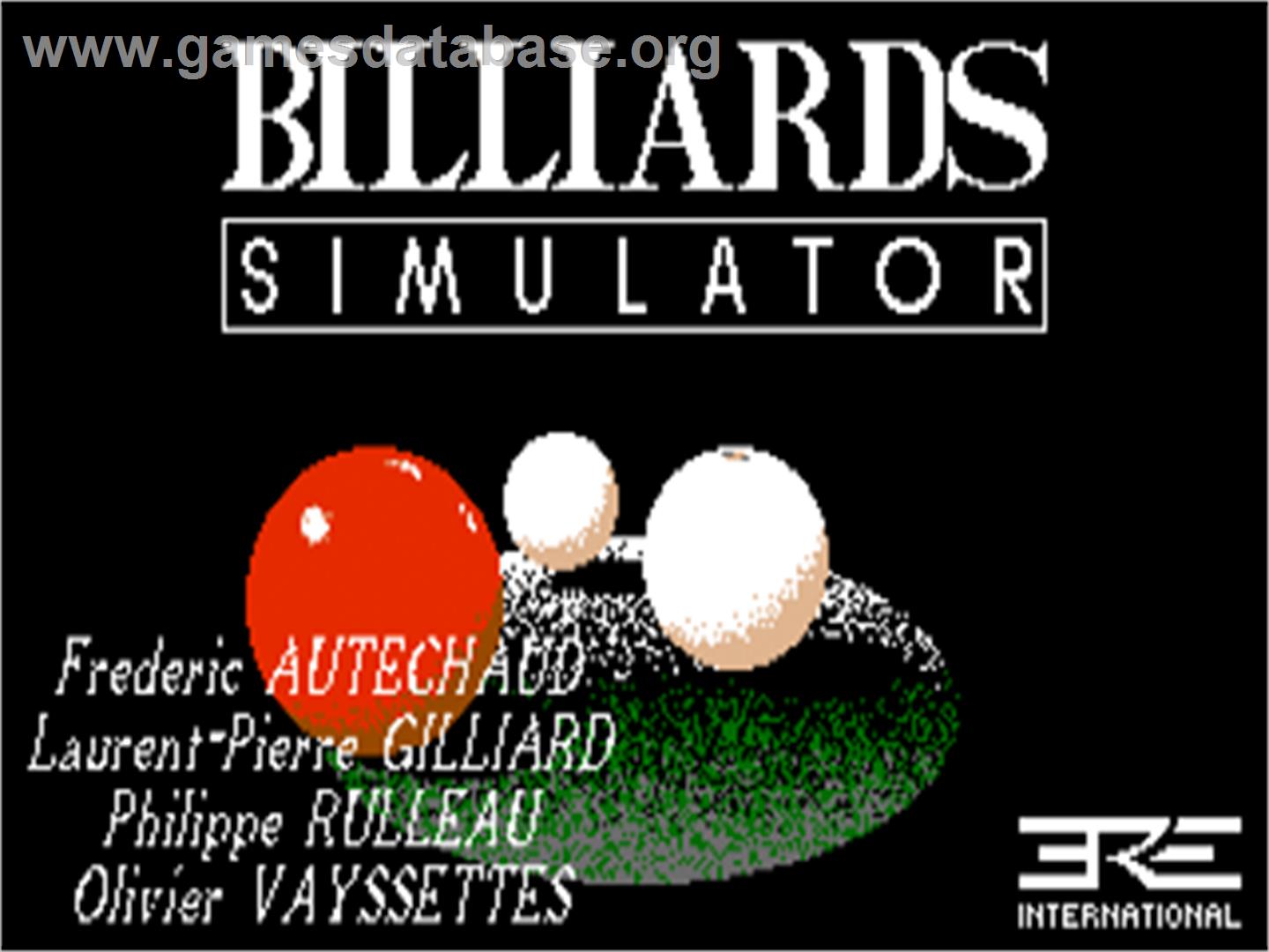 Billiards Simulator - Atari ST - Artwork - Title Screen