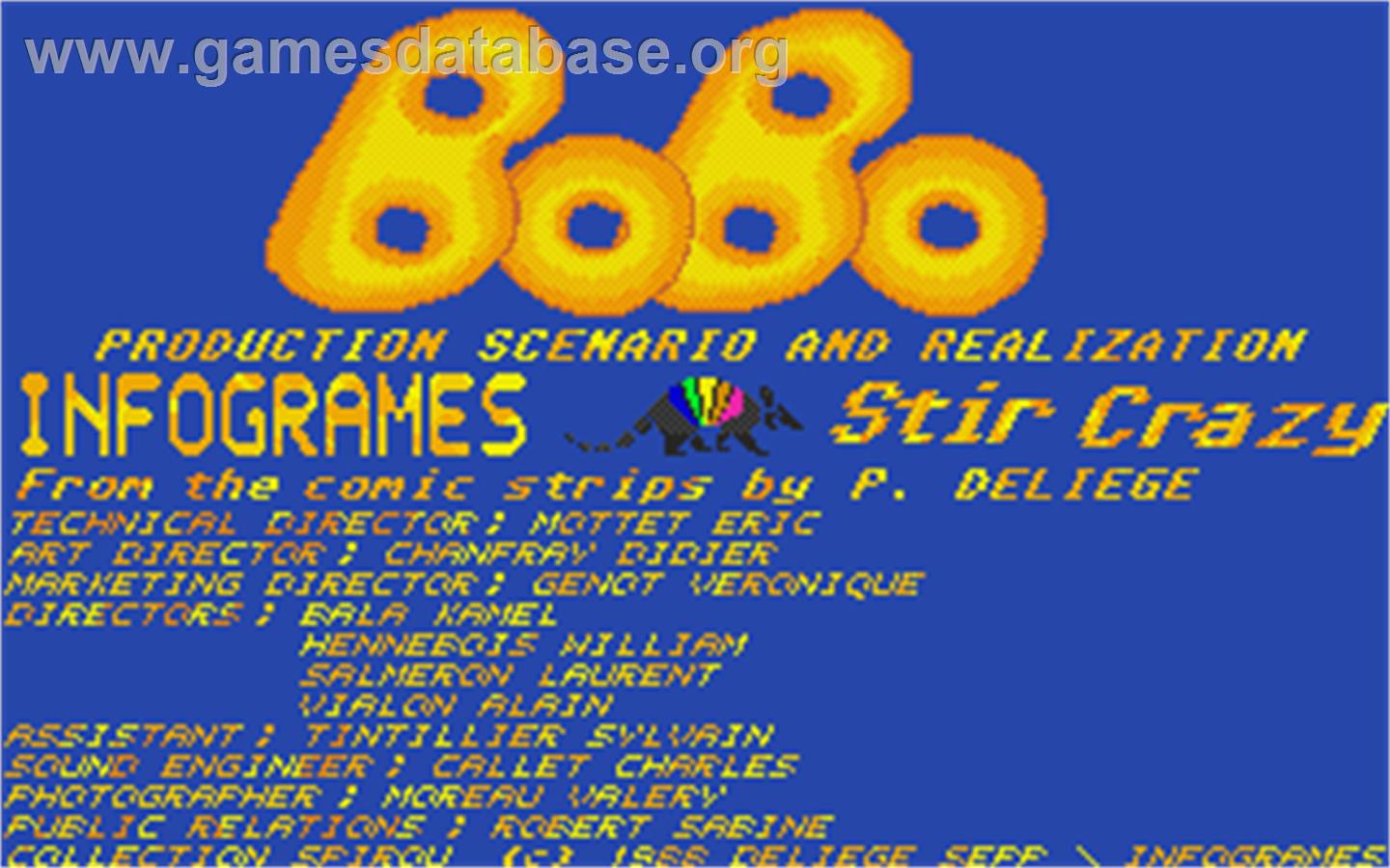 BoBo - Atari ST - Artwork - Title Screen
