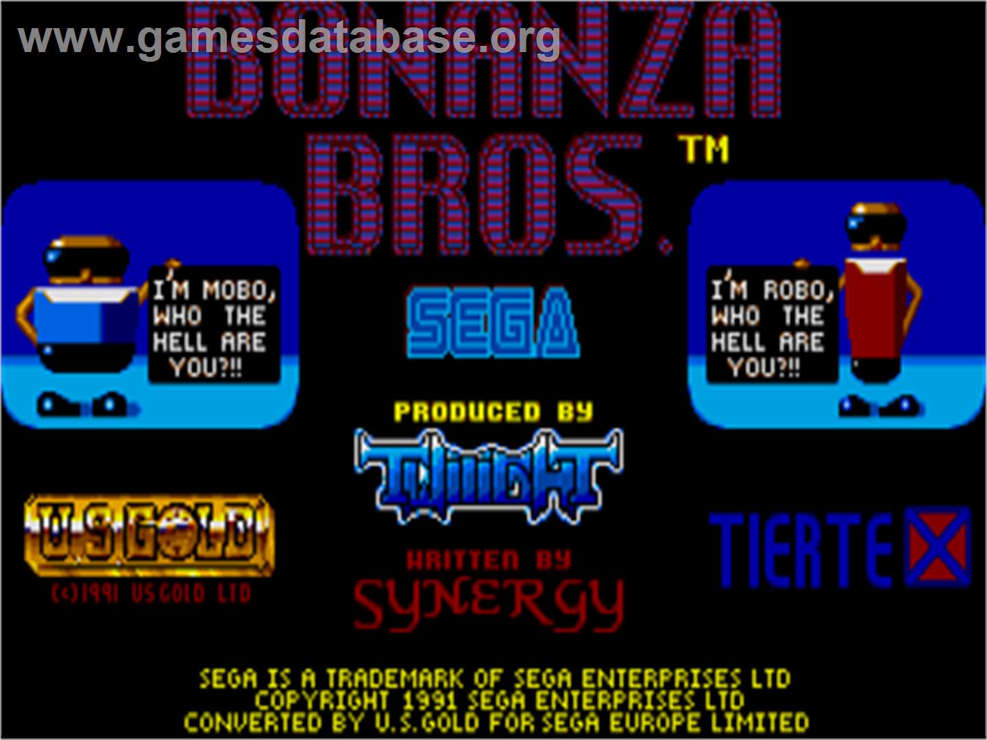 Bonanza Bros. - Atari ST - Artwork - Title Screen
