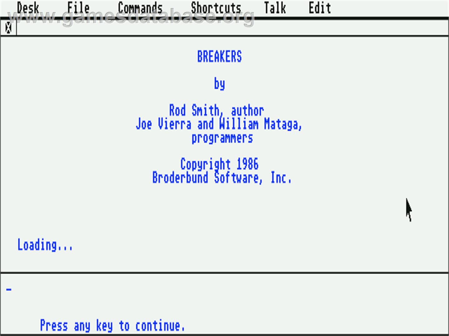 Breakers - Atari ST - Artwork - Title Screen