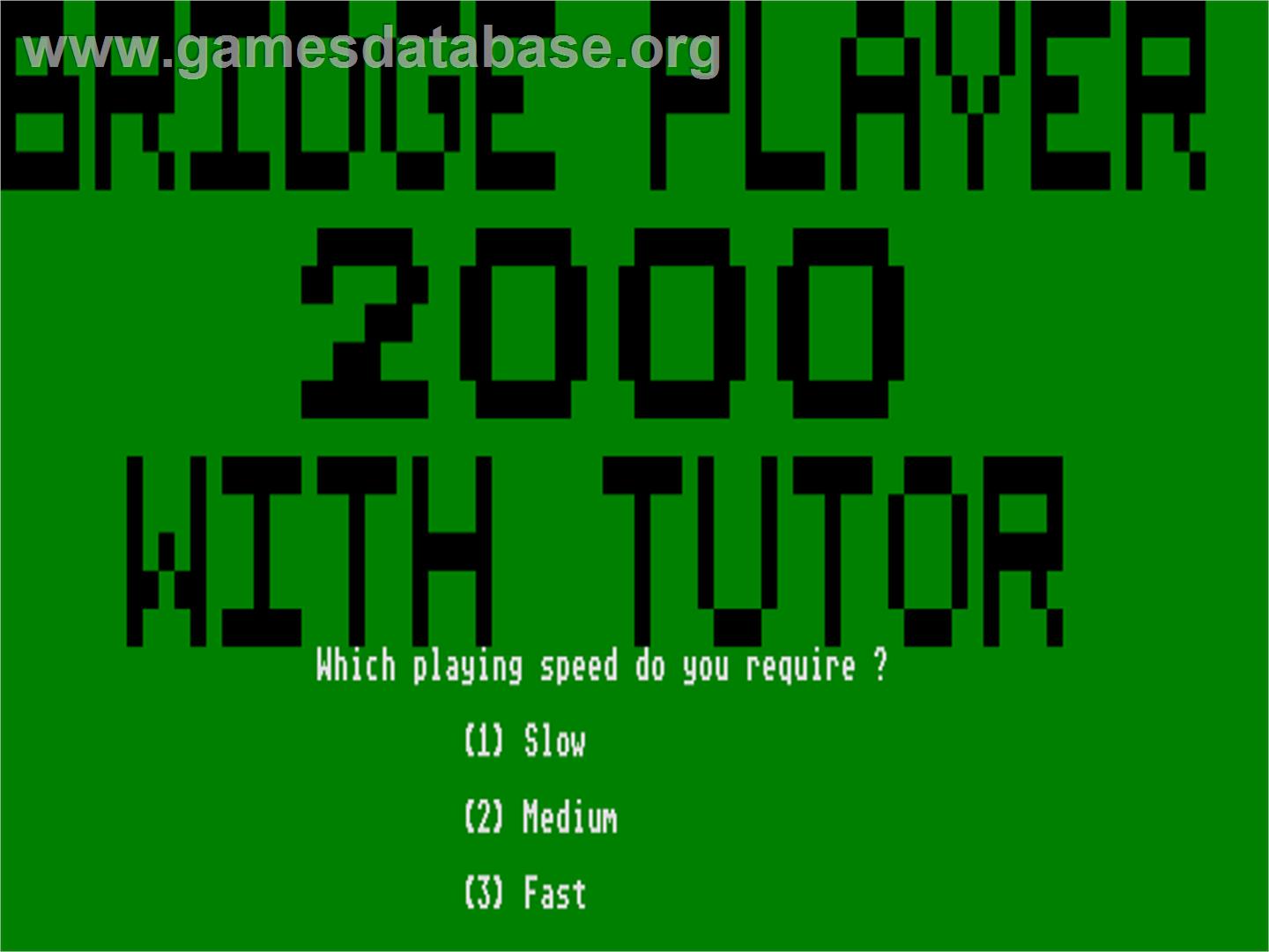 Bridge Player 2000 With Tutor - Atari ST - Artwork - Title Screen