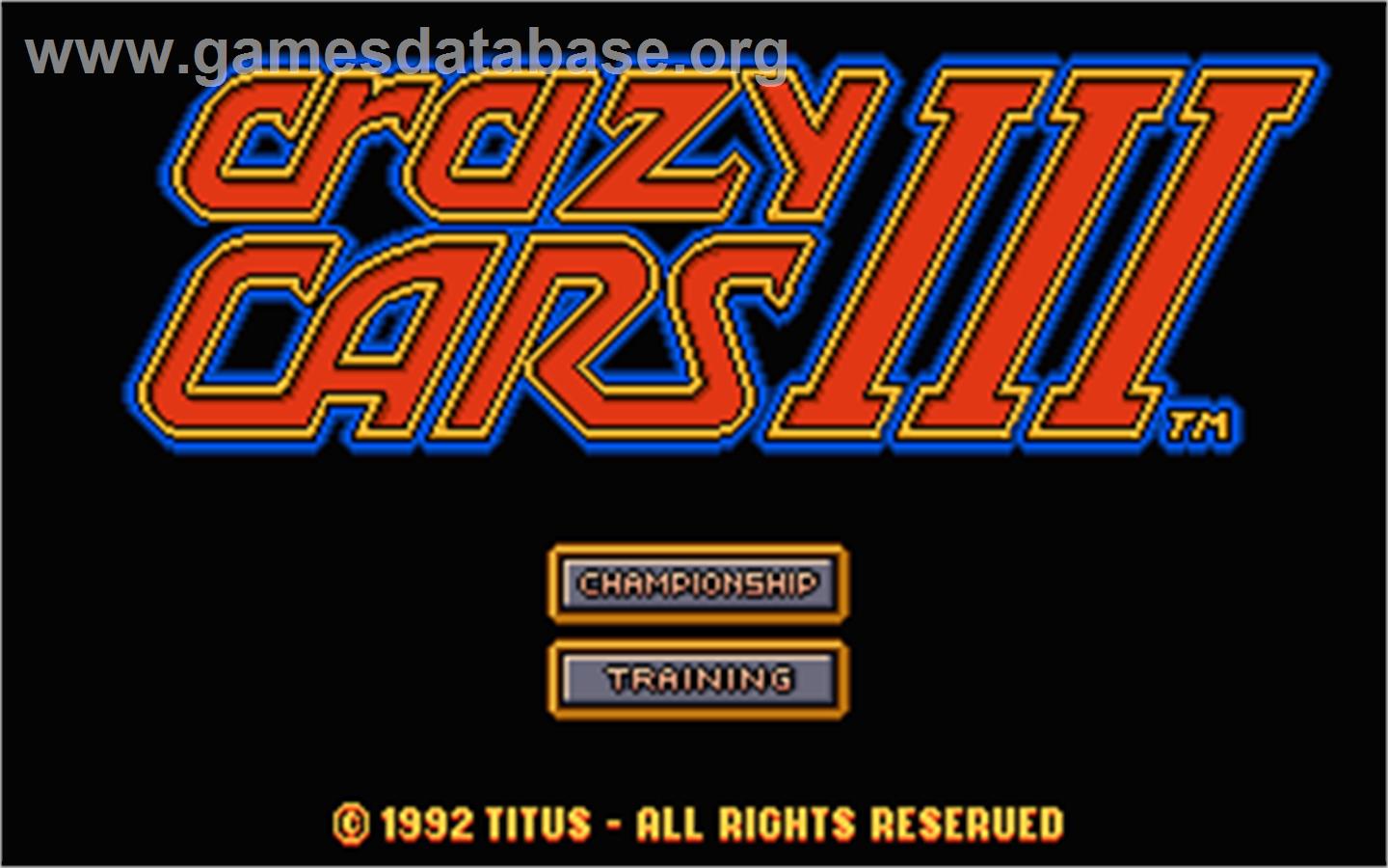 Crazy Cars 3 - Atari ST - Artwork - Title Screen