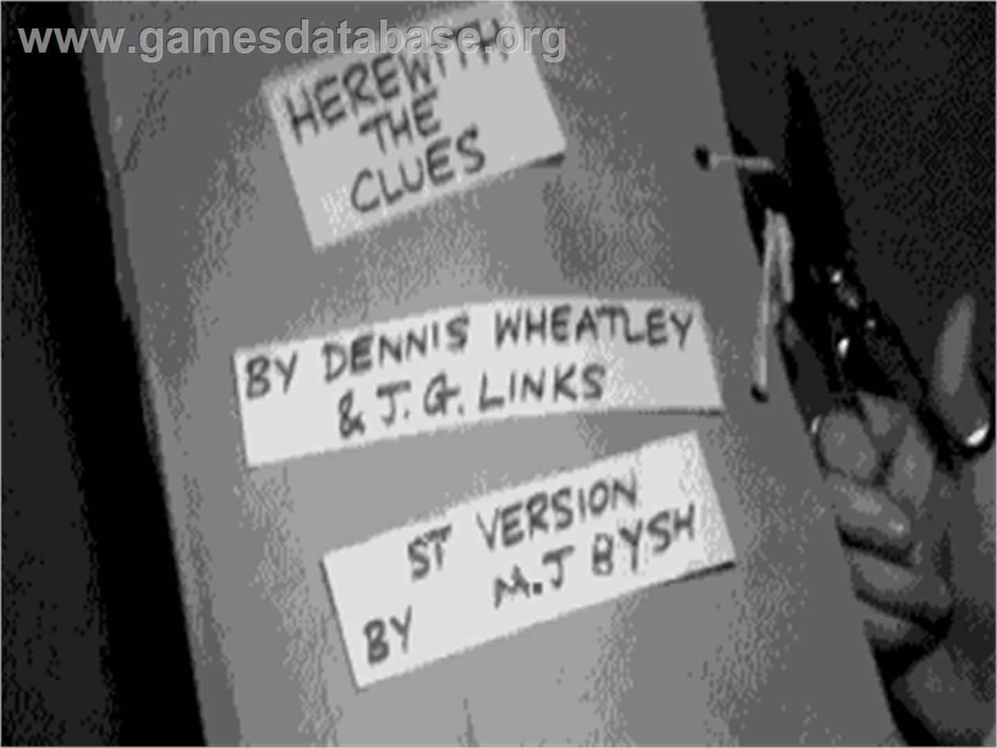 Dennis Wheatley Presents A Murder Mystery - Herewith The Clues! - Atari ST - Artwork - Title Screen