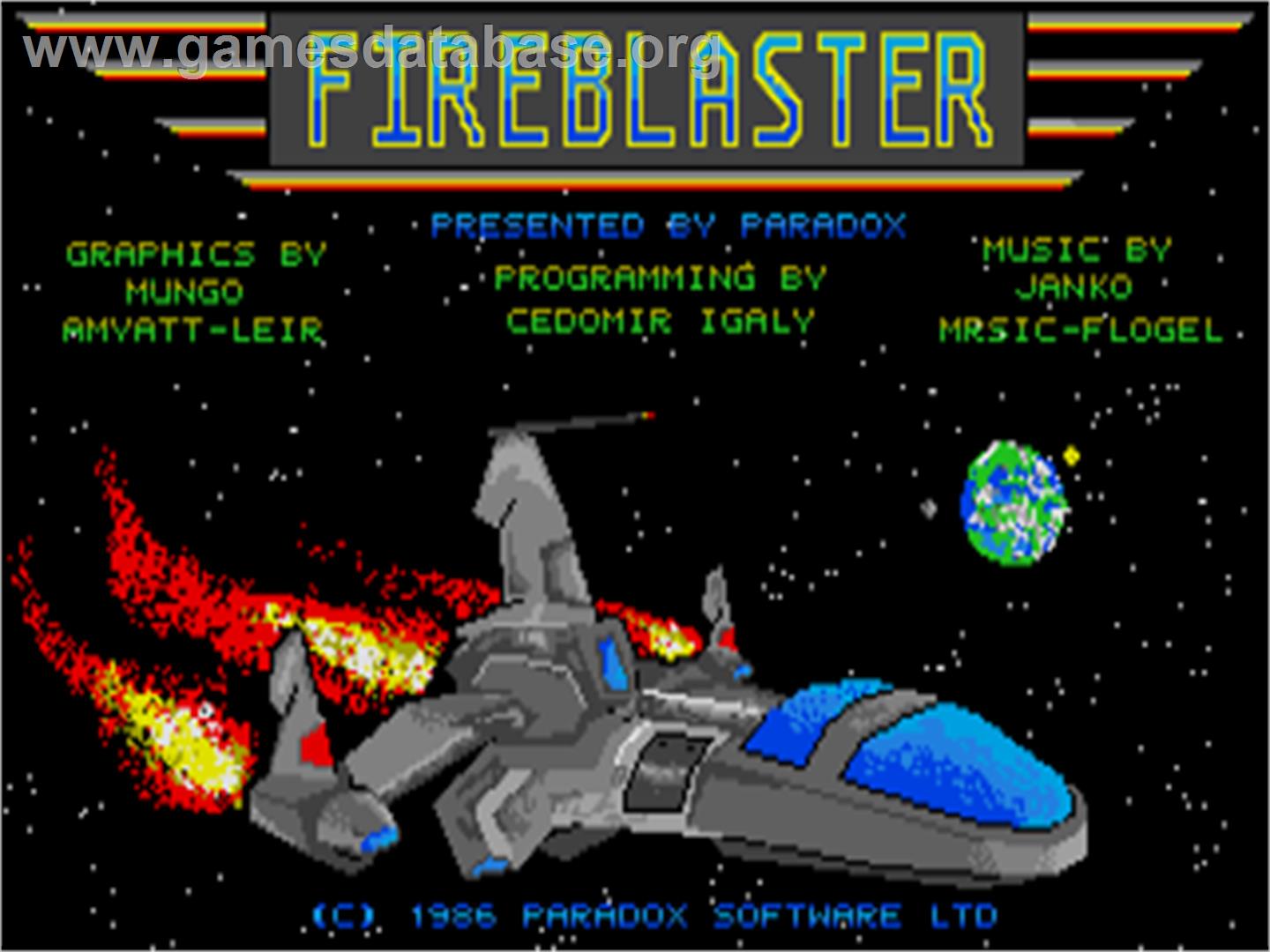 Fireblaster - Atari ST - Artwork - Title Screen