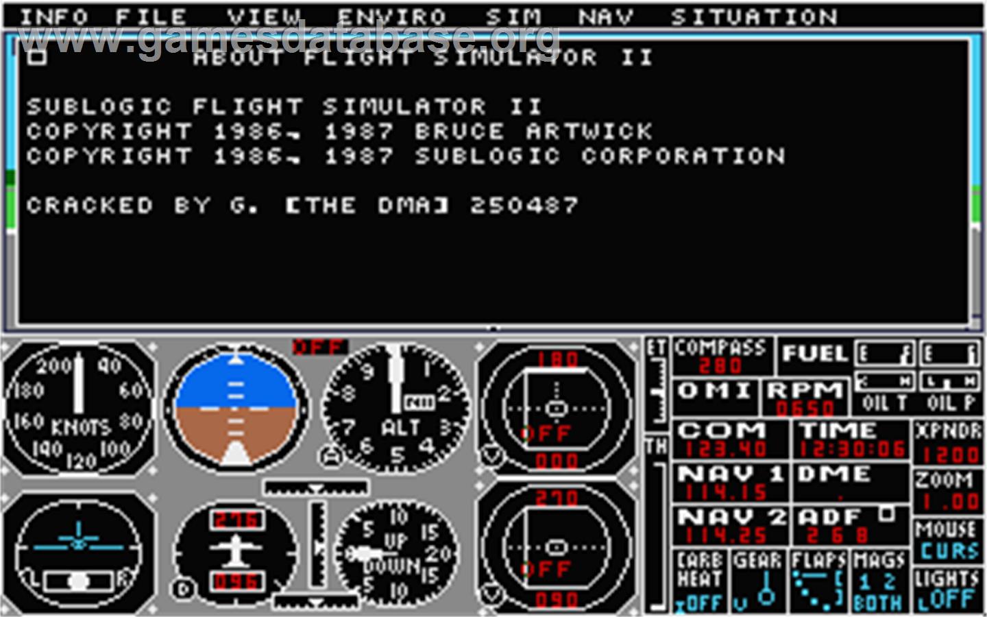 Flight Simulator 2 - Atari ST - Artwork - Title Screen