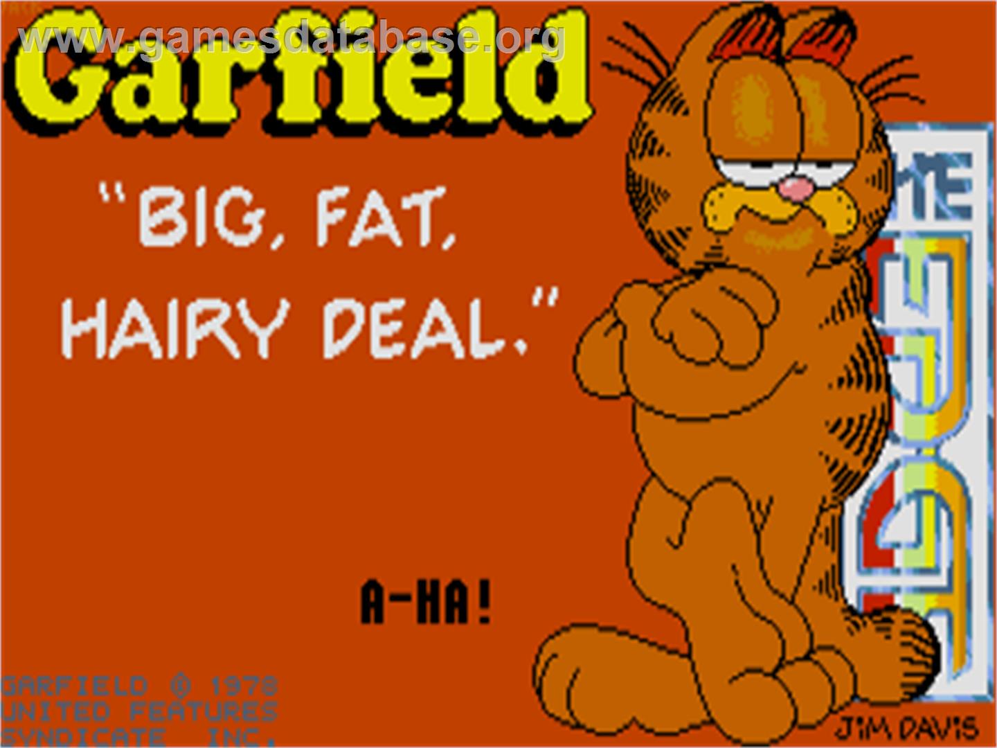 Garfield: Big, Fat, Hairy Deal - Atari ST - Artwork - Title Screen