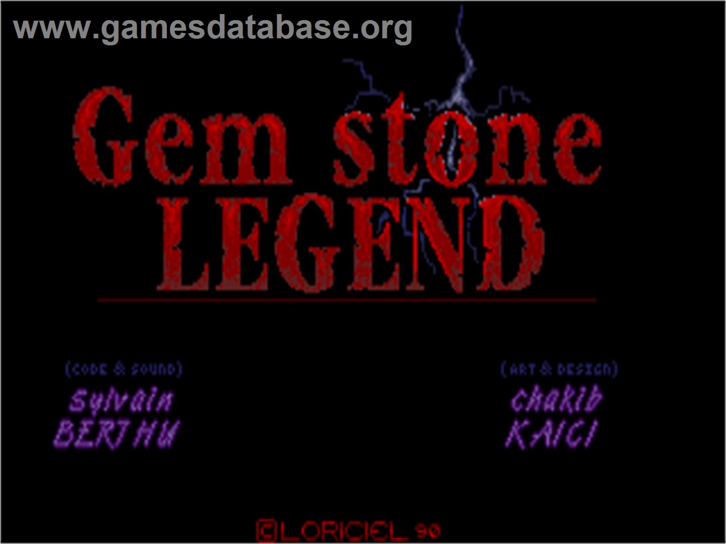 Gem Stone Legend - Atari ST - Artwork - Title Screen