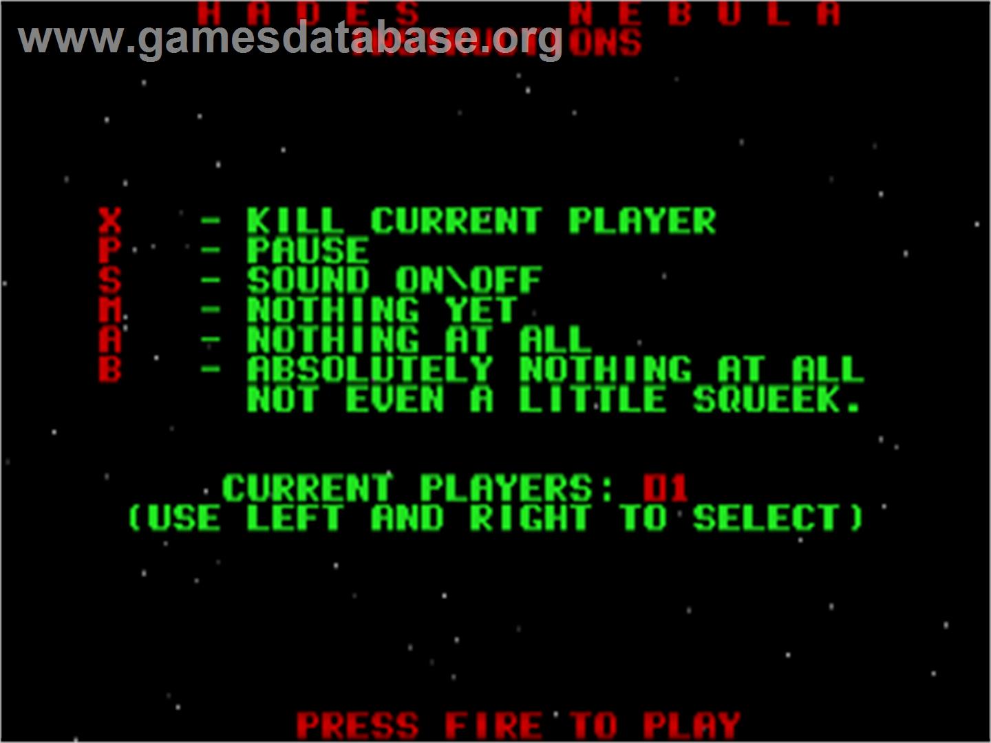 Hades Nebula - Atari ST - Artwork - Title Screen