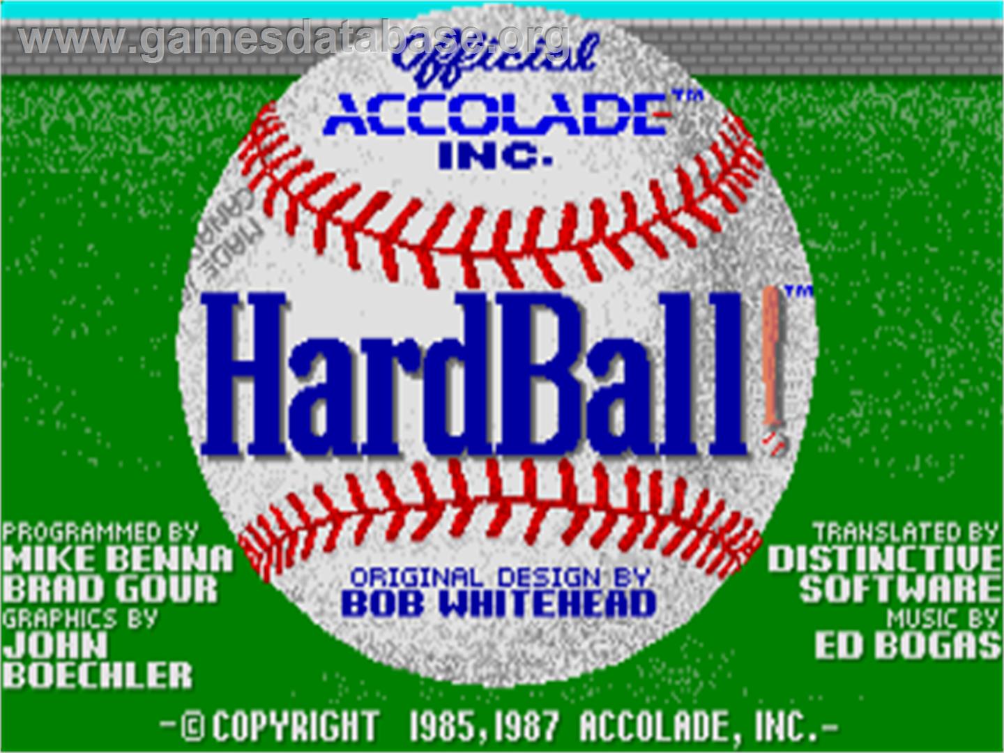 Hardball! - Atari ST - Artwork - Title Screen