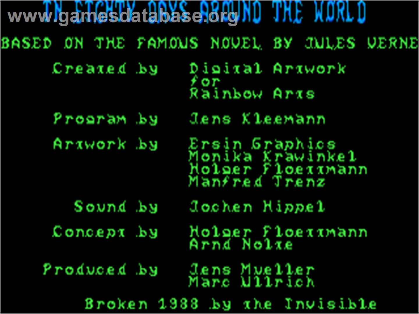 In 80 Days Around The World - Atari ST - Artwork - Title Screen
