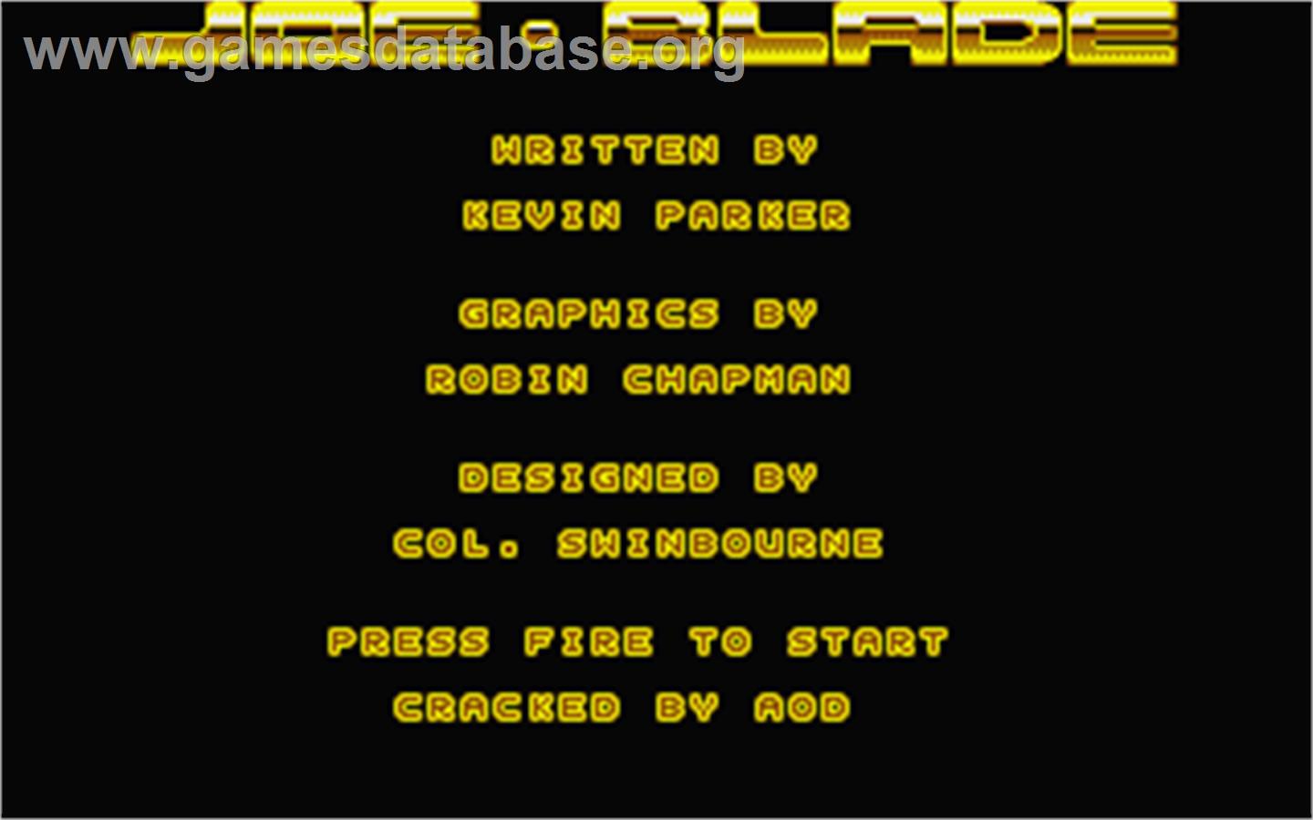 Joe Blade - Atari ST - Artwork - Title Screen