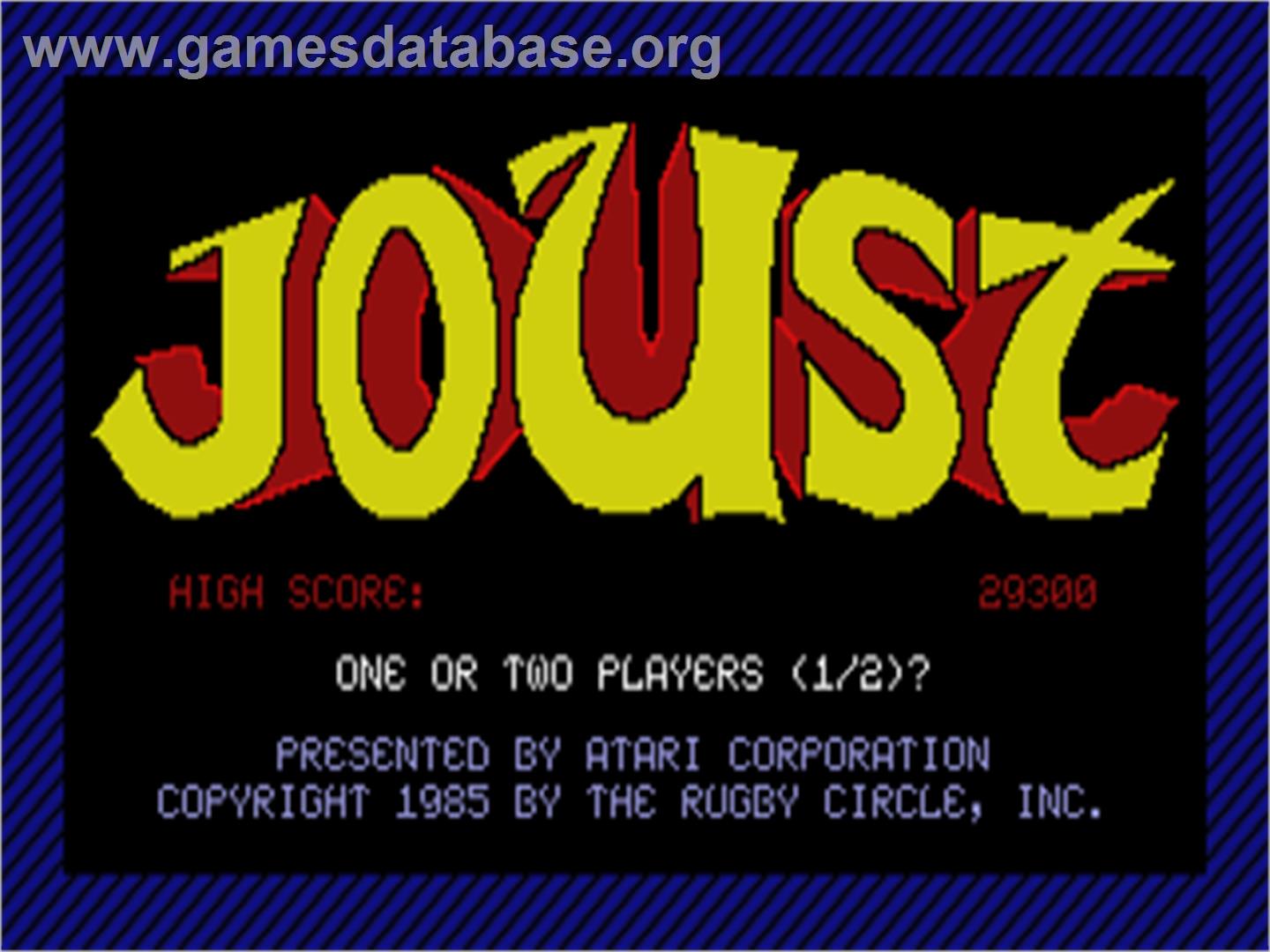 Joust - Atari ST - Artwork - Title Screen