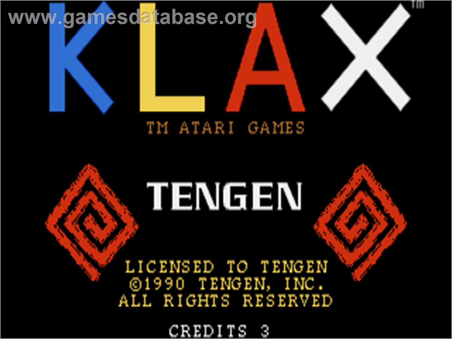 Klax - Atari ST - Artwork - Title Screen