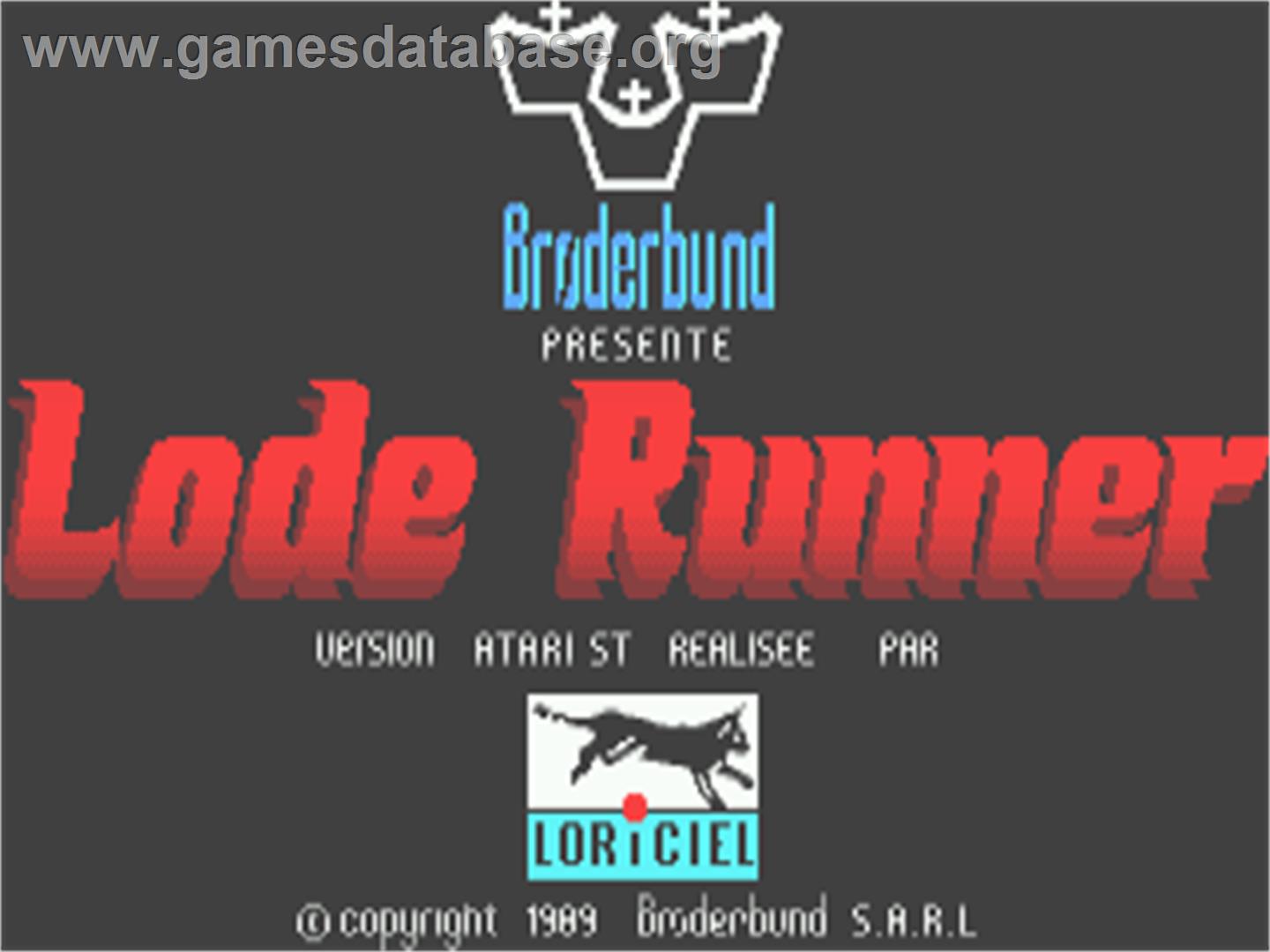 Lode Runner - Atari ST - Artwork - Title Screen